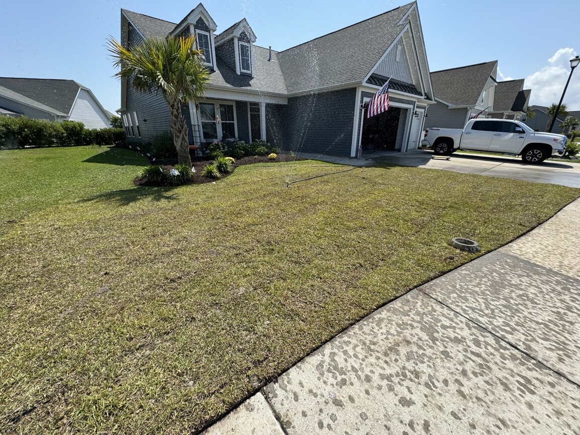 Restored lawn after improvements